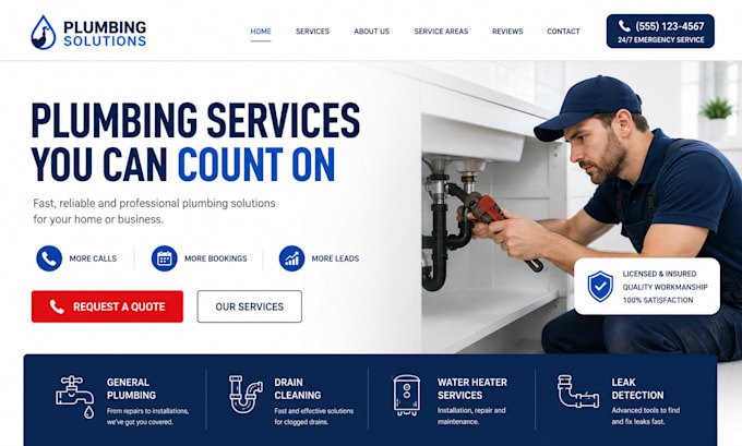 build a plumbing website that gets more calls and quote requests