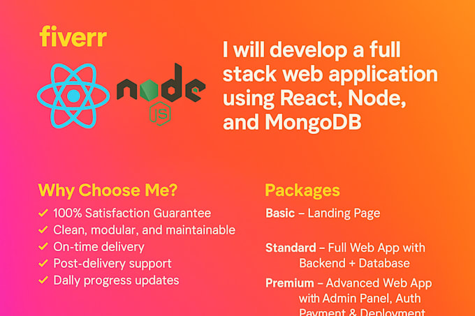 make a full stack website with react, node js and my sql