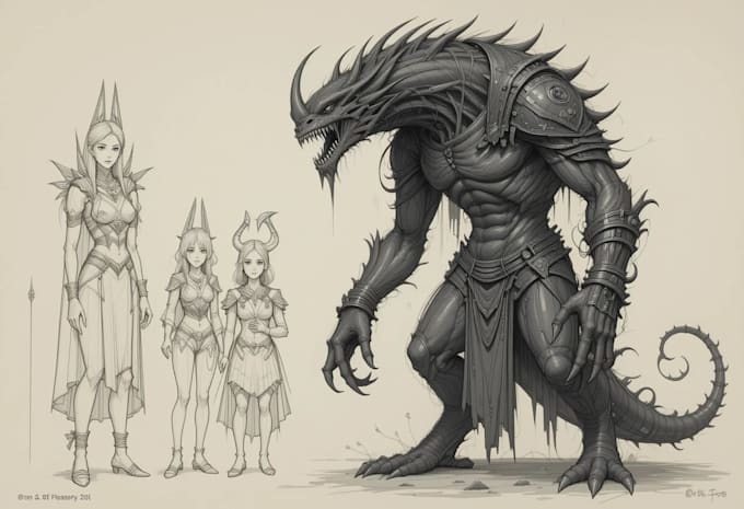 draw dnd character art and d and d character art