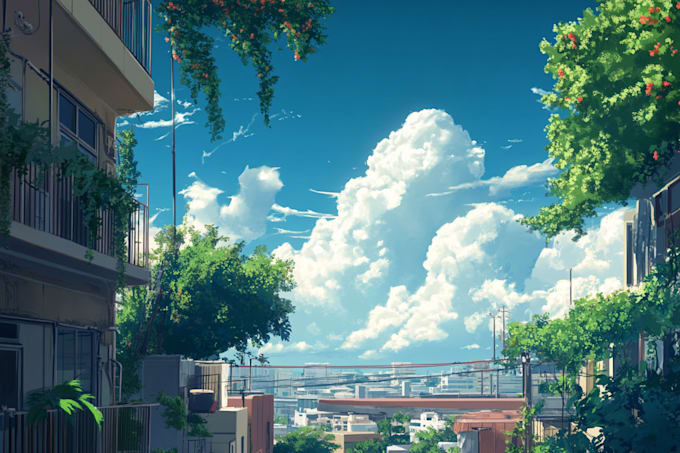 create a anime background and environment game  art