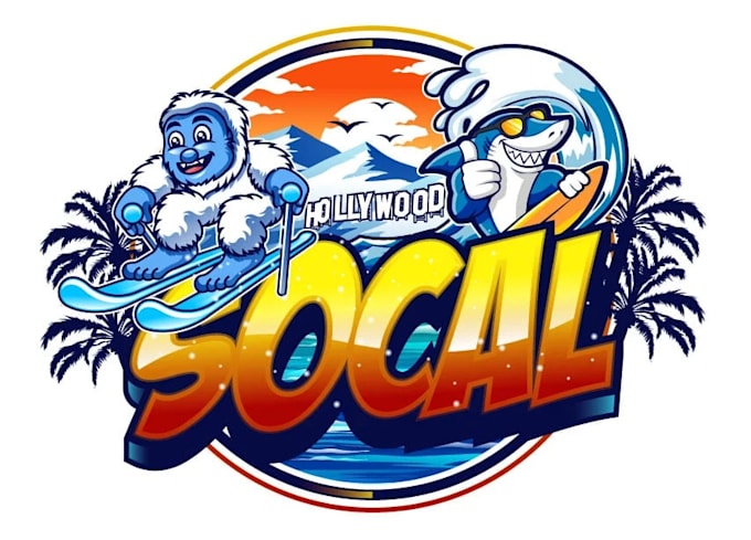 design proffesional yeti and shark logo