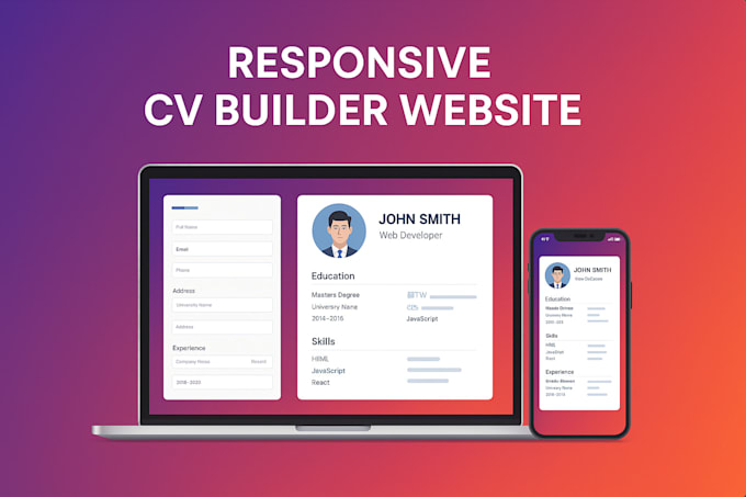 Create a responsive cv or resume design by Jahidhossenweb | Fiverr