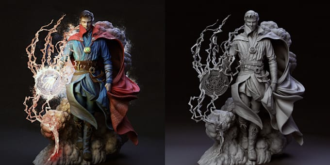 create 3d figure,statues and fantasy models,game character,stl files print,toys