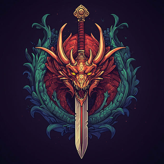 create a custom dnd, fantasy, sci fi, rpg game logo