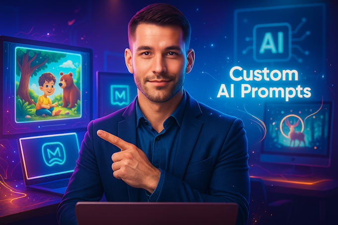 Write custom ai prompt for dalle midjourny branding storybooks by Marks ...