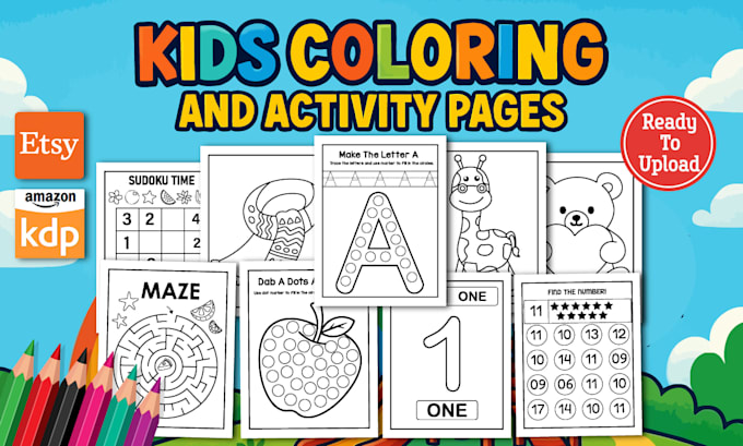 create custom kids coloring and activity pages