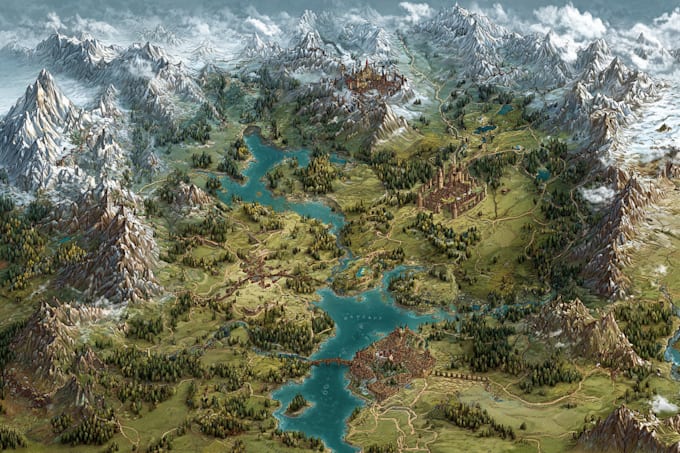 create high quality handdrawn fantasy world maps