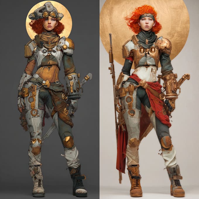 make a unique fantasy character concept art