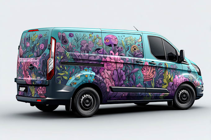 make a vehicle wrap design, car wrap design, van wrap design