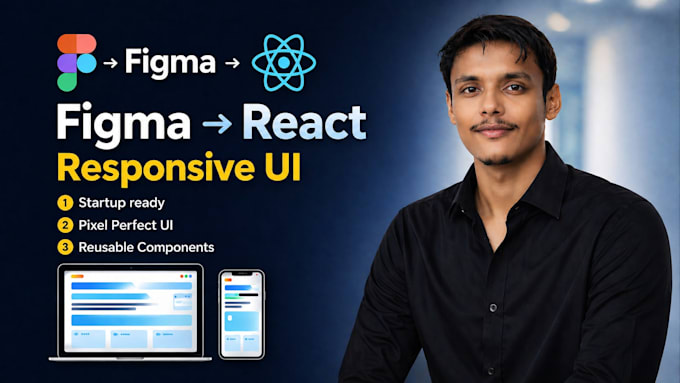 convert figma, xd, PSD to a responsive react website