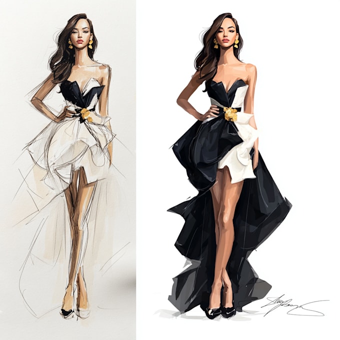create tech pack and flat sketches for fashion design