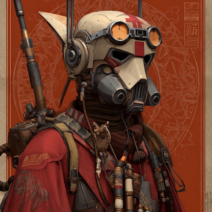 draw a sci fi character illustration or sci fi character