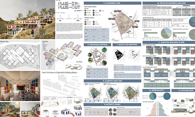 create professional architecture posters, diagrams and  maps