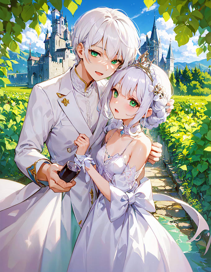draw couples anime style art