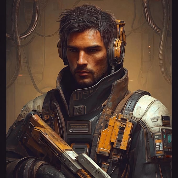 Draw your sci fi character illustration or fantasy concept art by ...