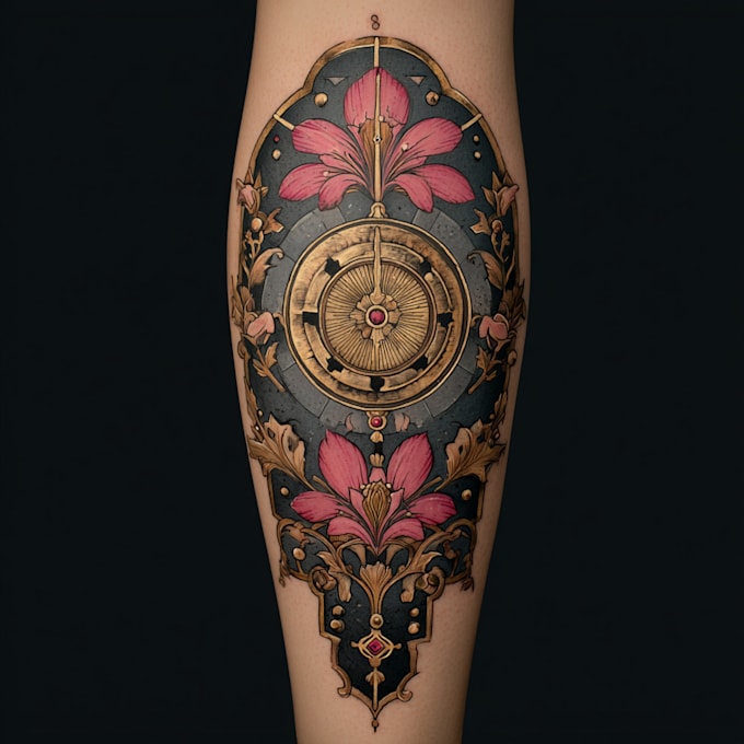 draw custom tattoo design and flash unique floral