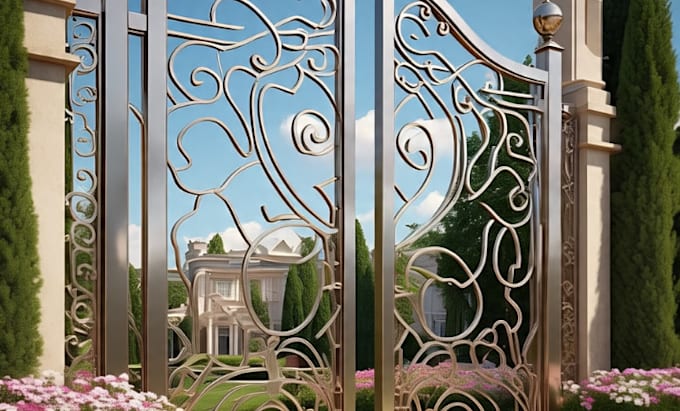 create custom dxf files for main driveway entry gate doors ,ready for cutting