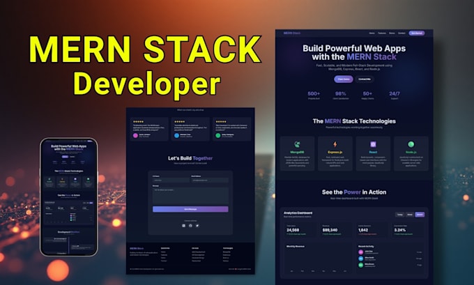 develop a mern stack website using mongodb, express, react, and node