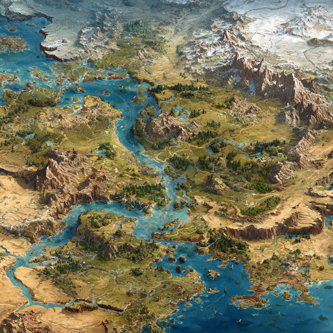 create a awesome detailed fantasy map for dnd and fiction