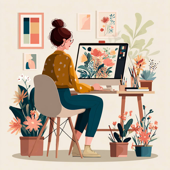 do awesome line art and silhouette vector illustration