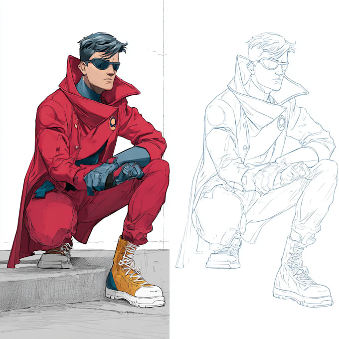 desing you as a superhero comic cartoon character