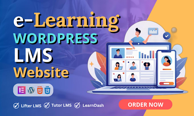 build an lms, elearning, educational or course website in wordpress