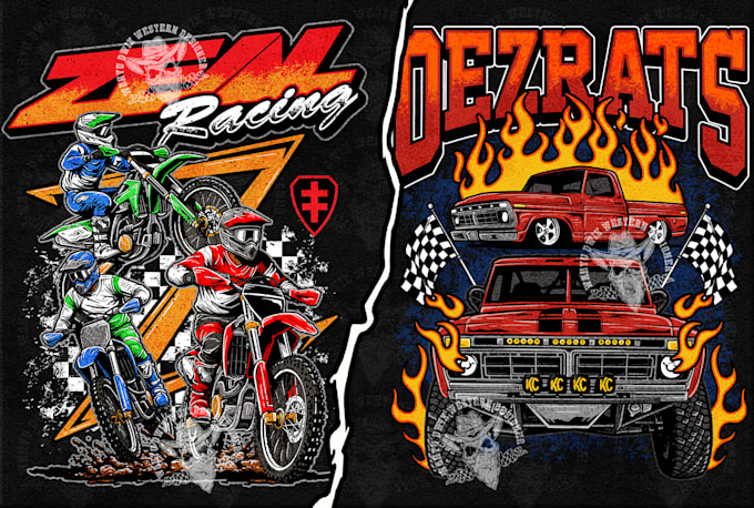 create dirtbike or offroad logo design  in hand drawn style