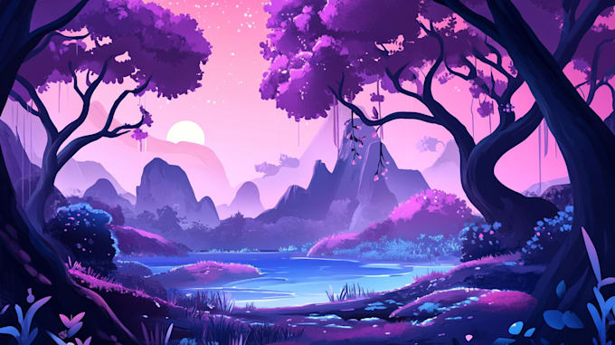 paint stunning fantasy landscape, background illustration