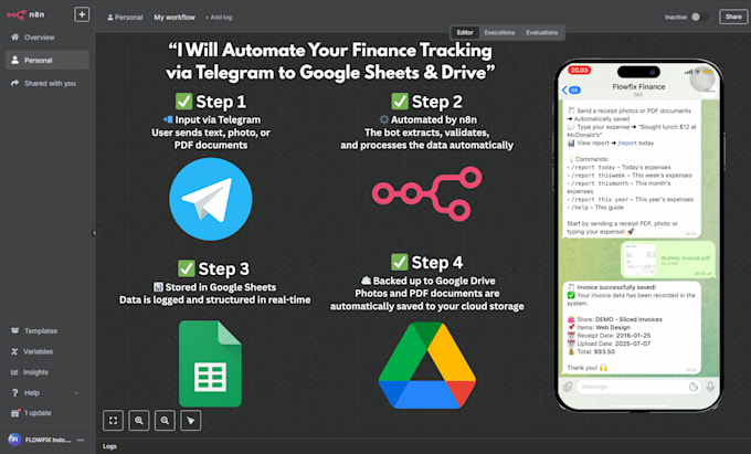 automate your expense tracking so you never type into sheets again