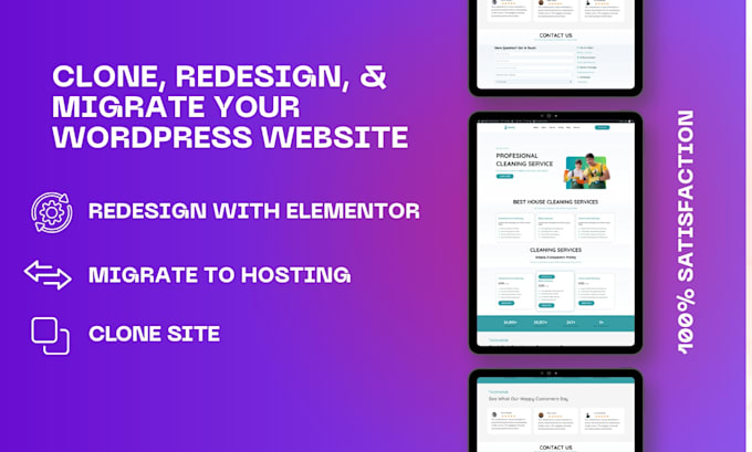 redesign, clone,customize , migrate wordpress website using elementor