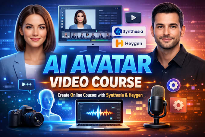create ai avatar online course videos using synthesia and heygen