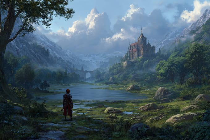 Create stunning fantasy landscape concept art for you by Devontekruger ...