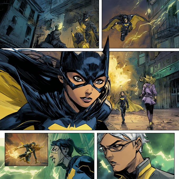 do superhero comic page and book
