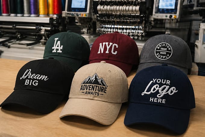 design custom embroidered caps for your logo across multiple styles
