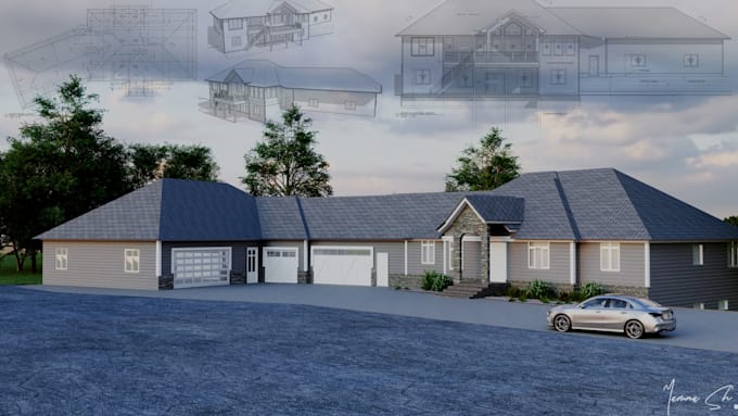 do 3d architectural visualization exterior renders and 4k interior home design