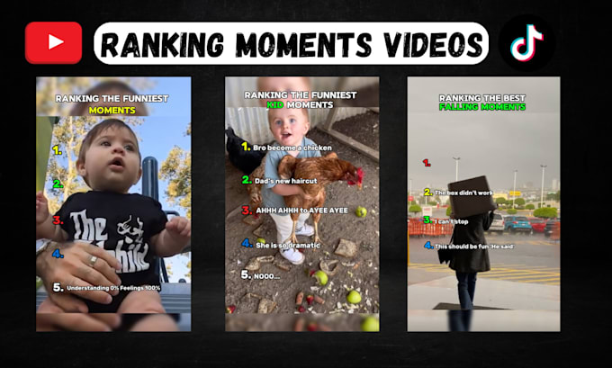 make ranking moments videos for tiktok and youtube