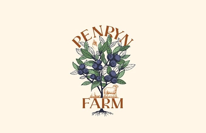 design local blueberry farm logo