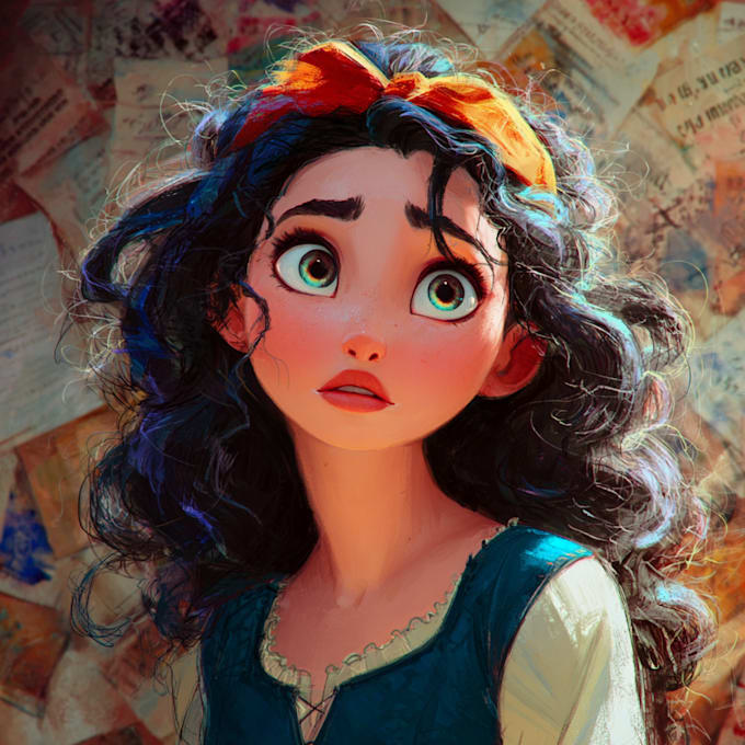 draw a beautiful disney style portrait