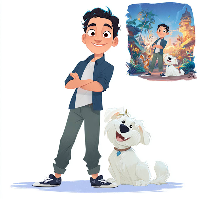 draw cute disney cartoon portrait