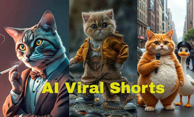 create viral ai animal videos, ai cat shorts for youtube shorts and tikto