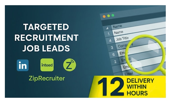 provide targeted recruitment job leads from linkedin, indeed and ziprecruiter