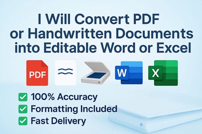 convert PDF, scanned or handwritten documents into editable word or excel