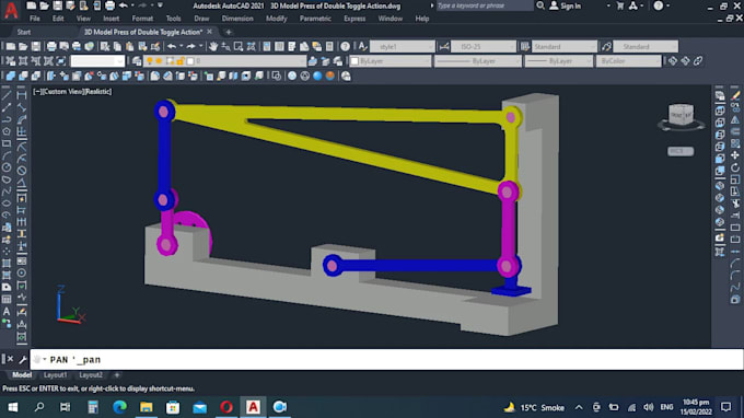 2d, 3d cad model, mechanical drawing assigment in autocad