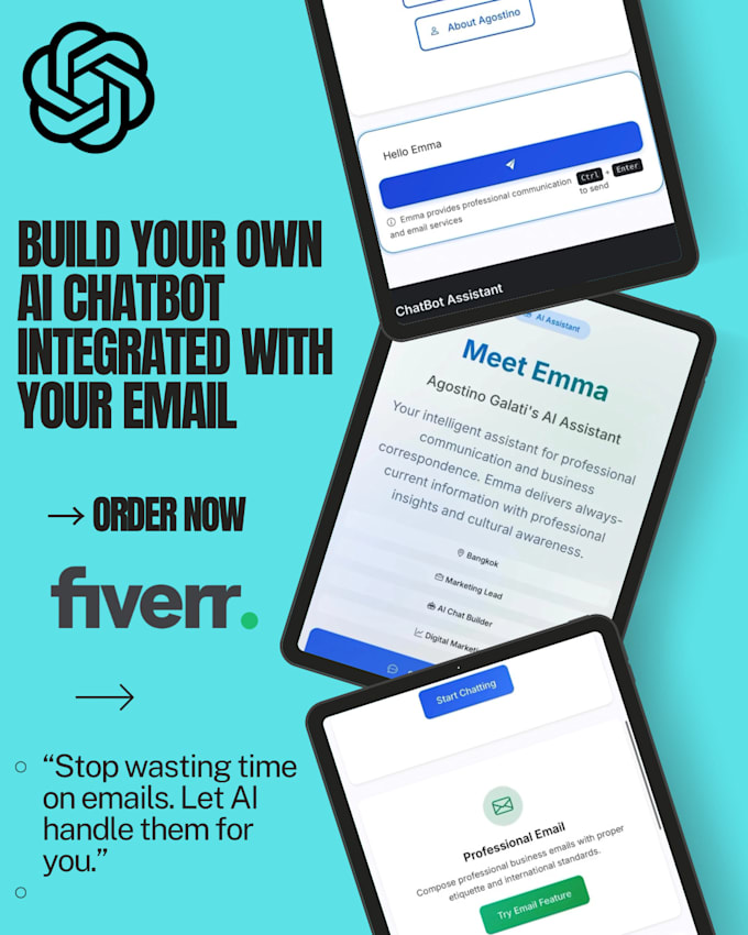 Build a custom ai chatbot with email by Italag95 | Fiverr