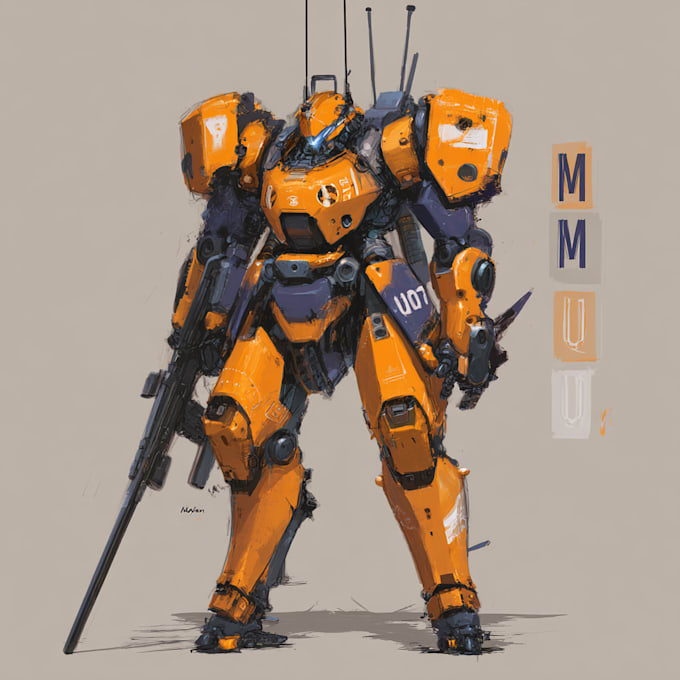 draw outstanding mecha tiger mascot logo