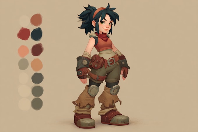 draw 2d game character for game art