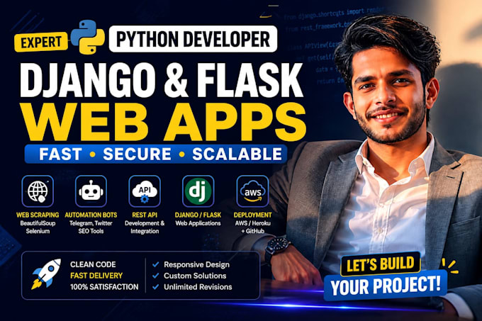 develop responsive django web apps and rest apis