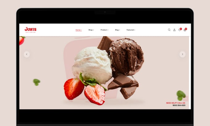 design ice cream shopify store ice cream shop chocolate store ice cream website
