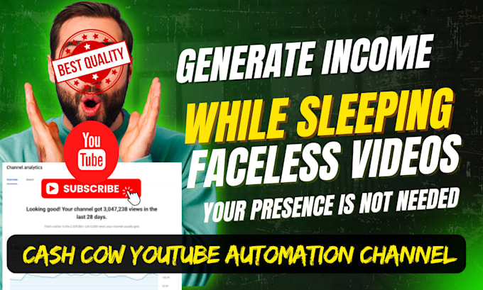 create viral top 10 cash cow faceless videos and youtube automation channel