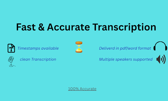 Transcribing Fast Do fast and accurate transcription in english by Anandkrishna187 | Fiverr